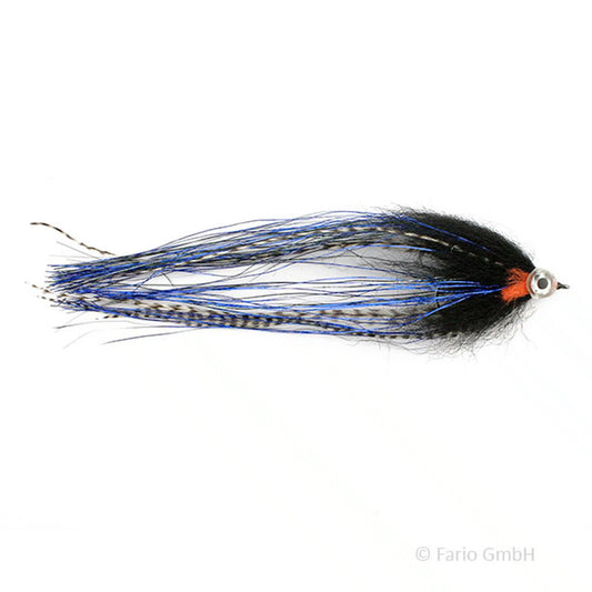 Hecht Streamer barbed Schwarz & Blau